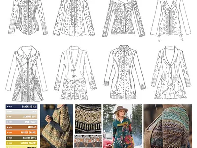 Sweater Development apparel design branding color design design fashion design hand illustration knitwear layout