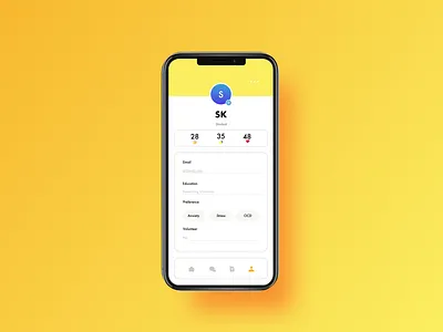 Holler: Profile app design flat ui ux