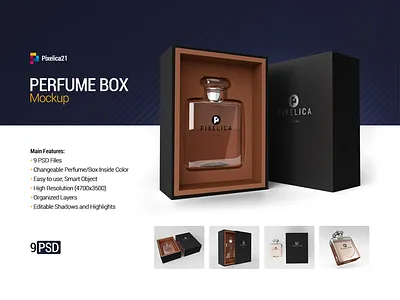 Perfume Box Mockup advertising beauty body mist bottle box cartoon cologne cosmetic deodorant elegance female gift glamour glass gold liquid luxury makeup mockup perfume