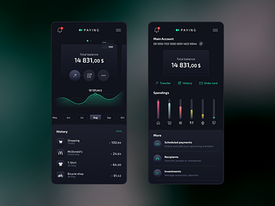Mobile Banking App - PAYING app bank banking banking app dashboard desktop finance finance app mobile pay