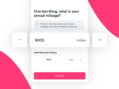 Jerry - Mileage Selection app design interface ui ux web