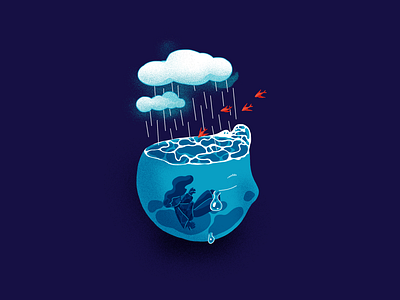 Sensitising | Emotion | Memory | Sadness clouds design dream emotion illustration immersed memory mental mental health sadness sensitive tear water