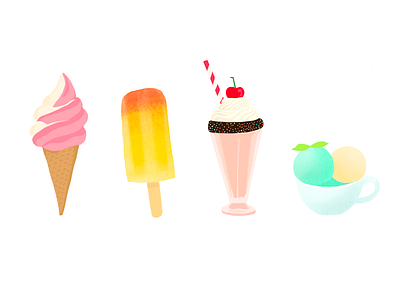 Ice cream 🍨🍦 food illustration foodie ice cream illustration summer tasty visual design