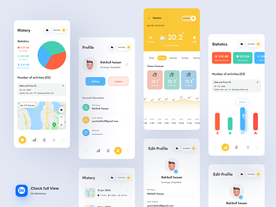 Mobile App Design Concept clean ui graphic design home page location pin location tracker map tracker map ui mobile design motion graphics personal trainer running app status page tracking app design weather app