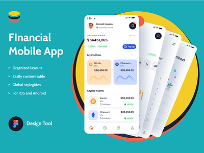 Financial Mobile App bitcoin app case study crypto crypto design crypto mobile app free mobile app design money transfer app money transfer design ui8