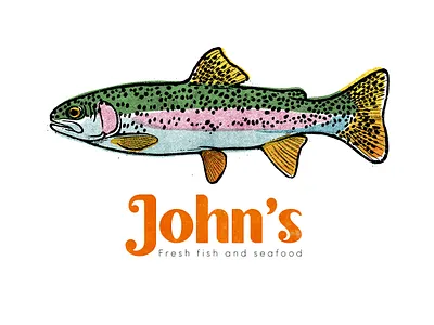 John's Fresh Fish and Seafood branding design identity design illustration logo logodesign procreate