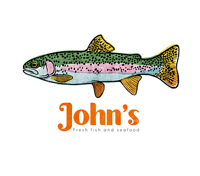 John's Fresh Fish and Seafood branding design identity design illustration logo logodesign procreate