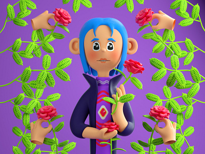 #drawthisinyourstyle 3d c4d character color drawthisinyourstyle flowers illustration