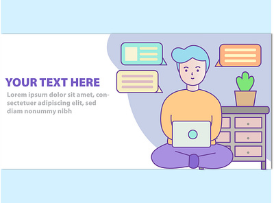 Work from home banner for website banner banner design design illustration vector web website
