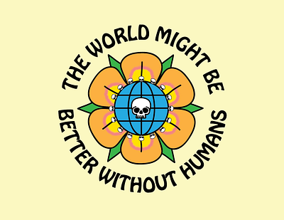 No Humans design illustration logo typogaphy vector