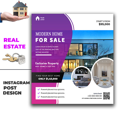 Real Estate social media post banner animation branding brochure flyer illustration logo logodesign social media banner typography vector