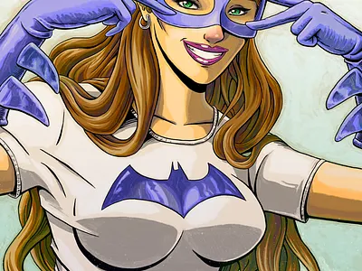 "Batman Day 2019", illustration color comic diego ridao digital editorial girl illustration ridao