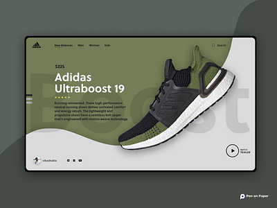 Ultraboost ADIDAS 19 adidas adidas originals app boost design penonpaper shoe shoes shop ui ui design ui ux uidesign ultraboost