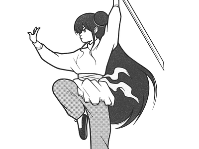 shampoo ranma ½ 📿 anime black and white cartoon character character design comic drawing fantasy girl illustration line magic manga minimal monochrome procreate simple warrior