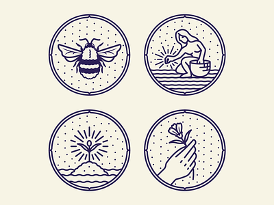 The Tree Center pt.II animal bee bees design dirt farmer flat flower growth hand hands human icon illustration logo native nature plant plants