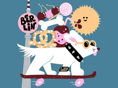 Berlin Puppy 2021 berlin calendar design character city illustration color harmony colorful cute dog dog illustration flat color friendly illustration leena kisonen scandinavian scandinavian design scandinavian style sweet travel