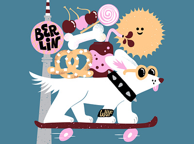 Berlin Puppy 2021 berlin calendar design character city illustration color harmony colorful cute dog dog illustration flat color friendly illustration leena kisonen scandinavian scandinavian design scandinavian style sweet travel