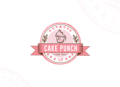 CAKE Punch : Food Logo Design adobe app best designer in ctg brand identity branding company logo design dribbble food logo graphic graphic design illustration logo logo design modern photoshop typography ui ux vector