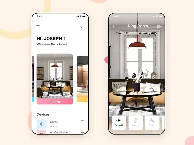 Smart Home App IOT 3d aftereffects animation cinema4d color dailyui design figma figmadesign home interior iot light trending ui uiux walkthrough