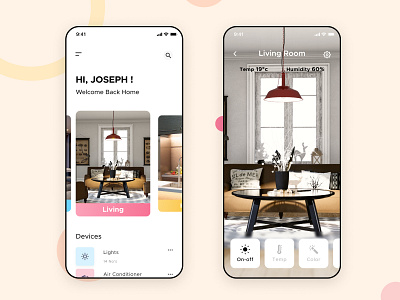 Smart Home App IOT 3d aftereffects animation cinema4d color dailyui design figma figmadesign home interior iot light trending ui uiux walkthrough