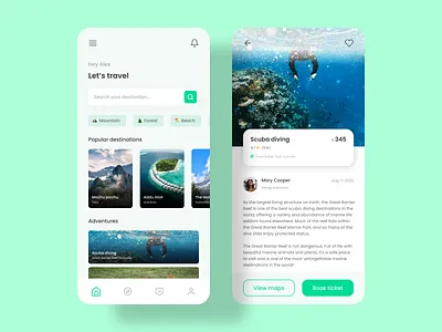 Let's Travel app design minimal design mobile travel app traveling ui uidesign uiux