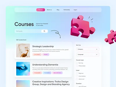 E-learning Base learn learn platform online university platform student study ui website