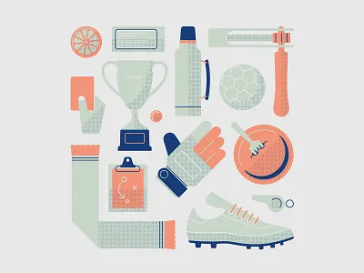 At The Football flat flat lay football football app icon design icon designer illustration illustrations illustrator neutrals screenprint soccer soccer app ui