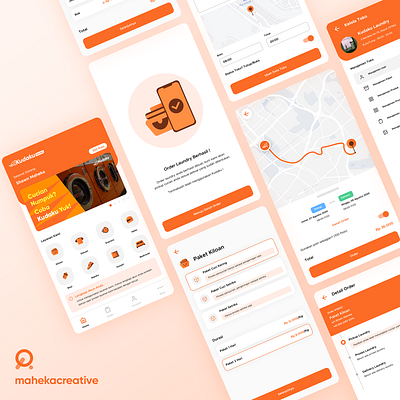 UI Design Kudaku Laundry App cleaning figma laundry mobile app ui ui design ux