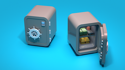 Asset Forge Daily build: Safe 3d art asset forge blender3d illustration lockbox low poly render safe