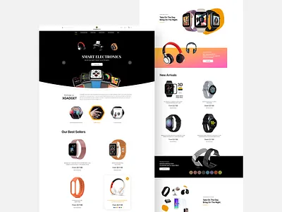 X Gadget Web Pages accessories ecommerce homepage minimal minimalist mockup mockup template shopify ui design userexperience userinterface watch web
