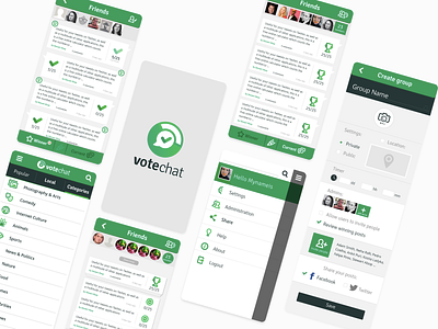 Votechat App Design appdesign branding design ui userexperiencedesign userinterfacedesign ux