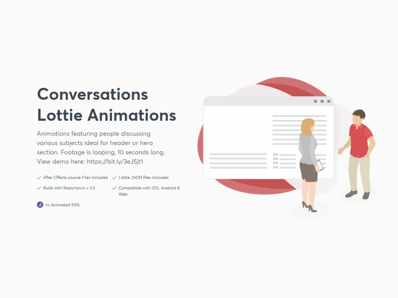 Conversation animation - Lottie animated animation blob browser chat discussion lottie lottiefiles man people talk woman