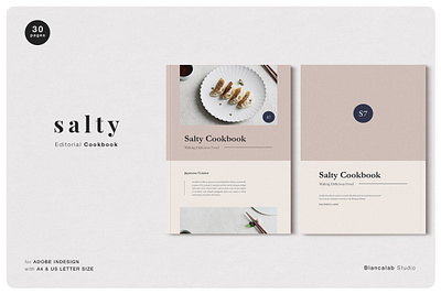 SALTY Editorial Cookbook branding brochure business catalogue clean cookbook download editorial elegant free magazine modern portfolio template