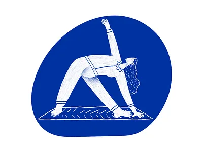 Self-care: learning yoga blue care character character design characterdesign ecofriendly group activity hand drawn illustration minimalist monochrome monocromatic self care self care simple woman workshop yoga yoga mat yoga pose
