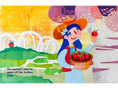 apple apple applegirl collage design flat illustration girl illustration illustration logo vector illustration
