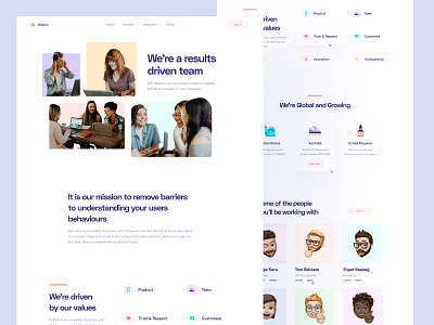 SaaS: Company Page about about page colorful company company page landing landing page landing pages pastel colors saas saas app saas design saas landing page saas website team page