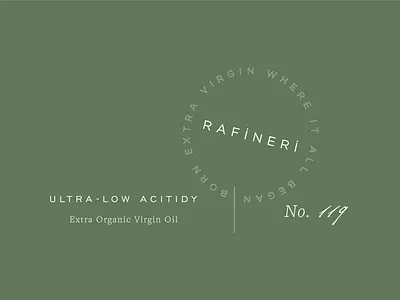 Rafineri Label brand branding design label label design layout design logotype olive green olive oil packaging packaging design simple logo simplicity typography visual