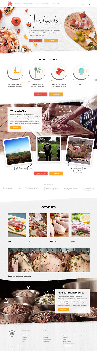 cure simple website handmade illustration meat website