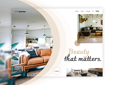 EVA Interior branding design flat typography ui ux web website website design