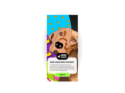 DOG SOCIETY - Sign up 2020 app branding daily 100 challenge daily ui dailyuichallenge denmark design europa european flat illustration illustrator ui