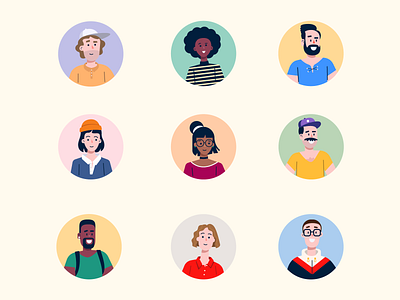 avatars avatars character design characterdesign characters fashion flat flat design flat illustration icons icons pack iconset illustraion illustrator modern