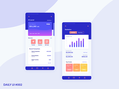 #002 Credit Card android bank banking checkout clean credit card daily ui dailyui 002 debit card finance funds goals investment ios minimal money app ui wallet