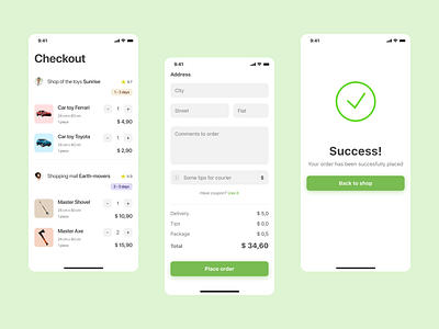 Checkout ui design checkout design figma green human interface ios minimal mobile mobile app mobile app design mobile design mobile ui order shop store stores ui ux