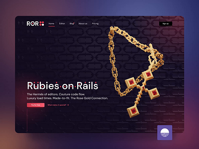 Rubies On Rails 3d 3d animation 3d animation studio animated animation blender blender3d gradient isometric illustration landing page design landingpage ui ui design uidesign uiux user experience user interface web design webdesign website