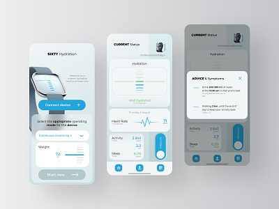 Sixty Hydration app concept app design logo typography ui ux web