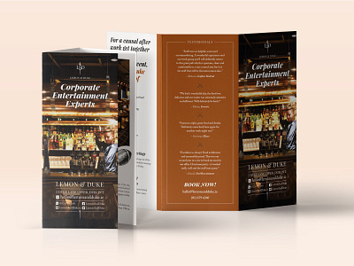 Lemon & Duke Corporate Leaflet advertising bar brand design brand identity branding brochure cocktail bar corporate corporate branding corporate design corporate flyer dublin flyer layout leaflet leaflet design pamphlet pub