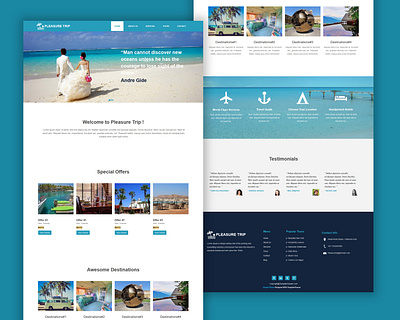 TemplateToaster Website Builder | Pleasure Trip Theme branding travel travel agency traveling web development webdesign website builder wordpress wordpress theme