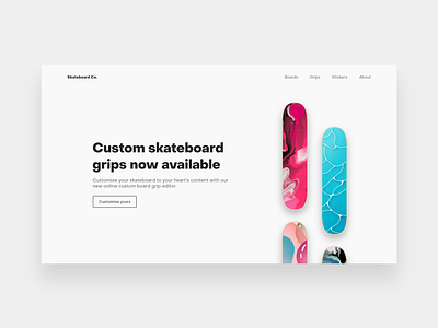 Skateboard Co. app branding clean colour concept design illustration illustrator landing page minimal modern procreate ui ui design ux web webdesign website websiteconcept