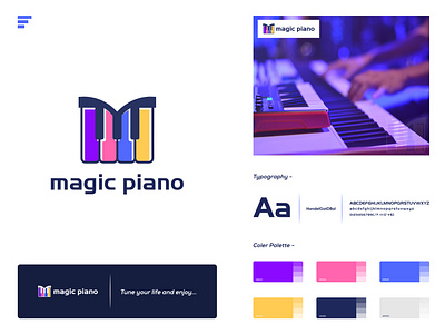 magic piano - Logo Design Branding. (Unused) app best logo brand branding identity branding clever smart modern creative simple logo design graphic design designer identity illustration logo logo design mark logomark brandmark minimalist logo music piano piano school song typography vector