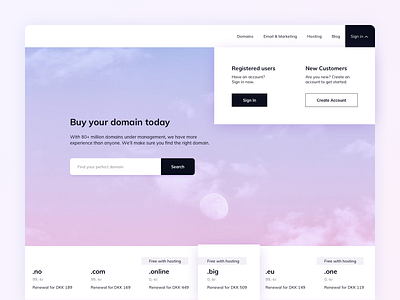 Domain Site Landing Page daily ui dailyui domain website ildiesign landing page landing page design landing page ui ui ui design ui design daily ui pattern ux ux design website design